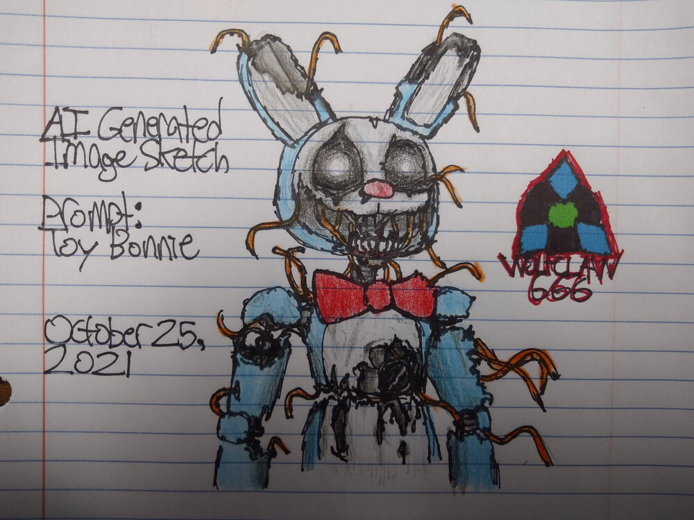Toy Bonnie (Based on an AI generated image) [October 25, 2021]
