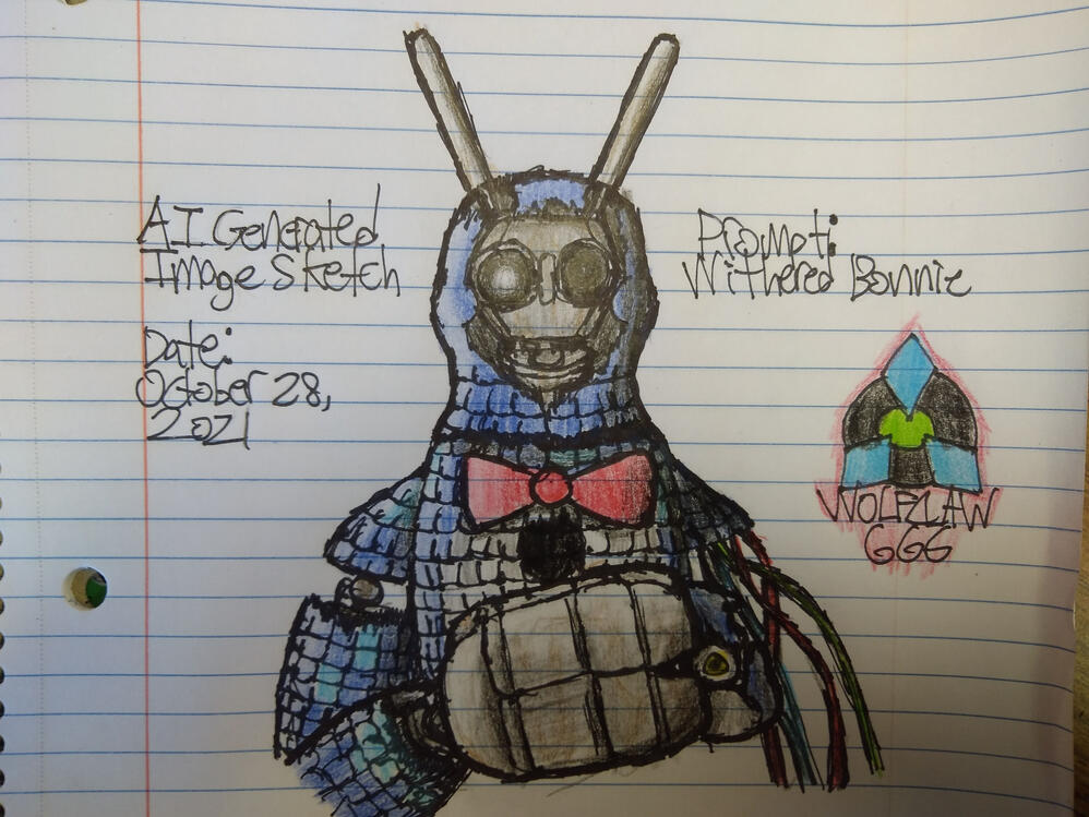 Withered Bonnie (Based on an AI generated image) [October 28, 2021]