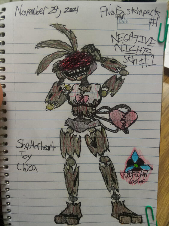 Shatterheart Toy Chica (FNaF: Special Delivery skin idea for Toy Chica) [November 30, 2021]