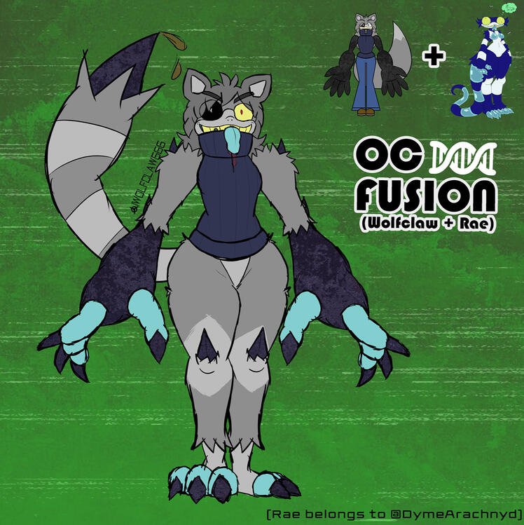 OC fusion (WolfClaw + Rae (Rae belongs to DymeArachnyd) [March 22, 2024]